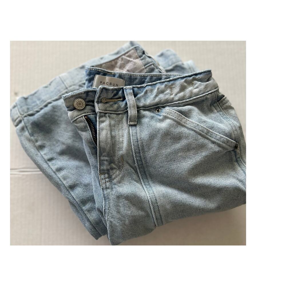 PacSun Casey Low Rise Baggy Jeans Light Wash Carpenter Wide Leg Size 23